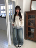 Dero Cut Washing Denim Wide Pants