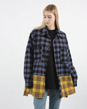 Heavy Overfit Check Colorblock Shirt