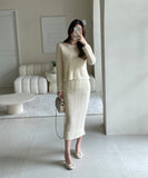 Pline Round Punching Knit Two Piece