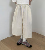 [unisex] Hussy Linen Banding Bermuda Pants