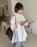 Tabby Shirring Layered Shirt One Piece