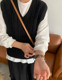 Seran Cable Knit Vest