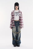 Fade shadow print crop T-shirt