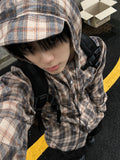 Label Hood Check Shirt
