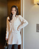 [Two-piece set] Sweety Wool Knit Cardigan Mini Skirt Set