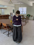 Woolide Round Knit Long Sleeve Cardigan