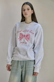 Ribbon Drawing Embroidery Sweatshirt