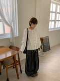 [unisex] Ridello Pintuck Rivet Banding Wide Pants
