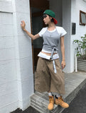 [BELT SET] FOLD OVER BERMUDA PANTS