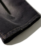 Black Deep Washing One-Tuck Denim Half Pants