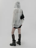 Teu see-through hooded shirt