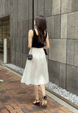 Giet button flare skirt