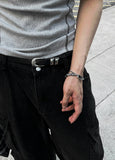 2TYPE [Ball Mix, Double Chain Mix] Layered Silver Bracelet