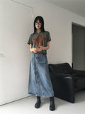 Alz Flower Printed Cropped Short-Sleeved T-Shirt