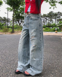 Becky Rough Damaged Denim Pants