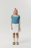 SQUARE NECK STRIPE CARDIGAN
