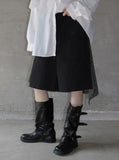 Two-bead check scarf pants