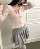 Enru Slim Fit Sleeveless Cardigan Set
