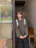 [BAONHAUS] Malbon Check Shirring Collar Blouse