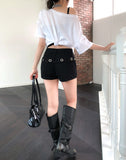 Kine Eyelet Belted Shorts