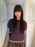 Shuel Wool Cable Short Sleeve Knit