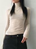 [Wool10] Tess Wool Warm Up Basic Inner Slim Turtleneck Long Sleeve T-Shirt