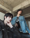 Motorick cut-out patch biker denim jacket