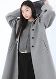 Hoodie long duffle coat