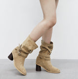 Ritina Buckle Suede Boots