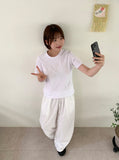 Harletter Star Embroidered Crop Short Sleeve Tee