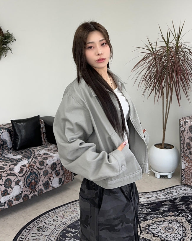 【SATIIIZ】Dusk Crop Work Jacket SATIIIZ (サティーズ) - ダスククロップワークジャケット / Dusk