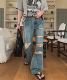 Break Damage Flare Denim Pants