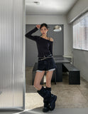Pocket Point Black Denim Shorts