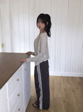 BT Nylon Track Pintuck Wide Pants