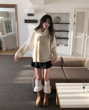 Ciel V-neck Hachi Knit Muffler Set