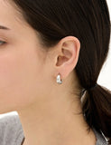 H Edition Silver (M) Matte Volume Hoop Earrings