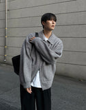 Minimal achromatic two-way cardigan
