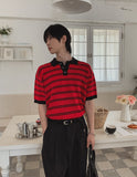 Iru Boucle Stripe Collar Knit
