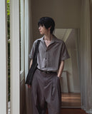 Moment Roll-up Draping Half Shirt