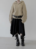 Cable Two-Way Knit Hood Zip-Up