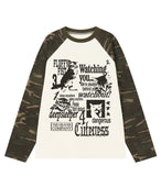 4 CATS Camo Raglan Long Sleeve T-Shirt