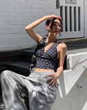 Summer dot volume halter-neck sleeveless
