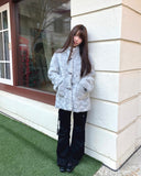 Boha Fluffy Fur High Neck Duffle Midi Coat