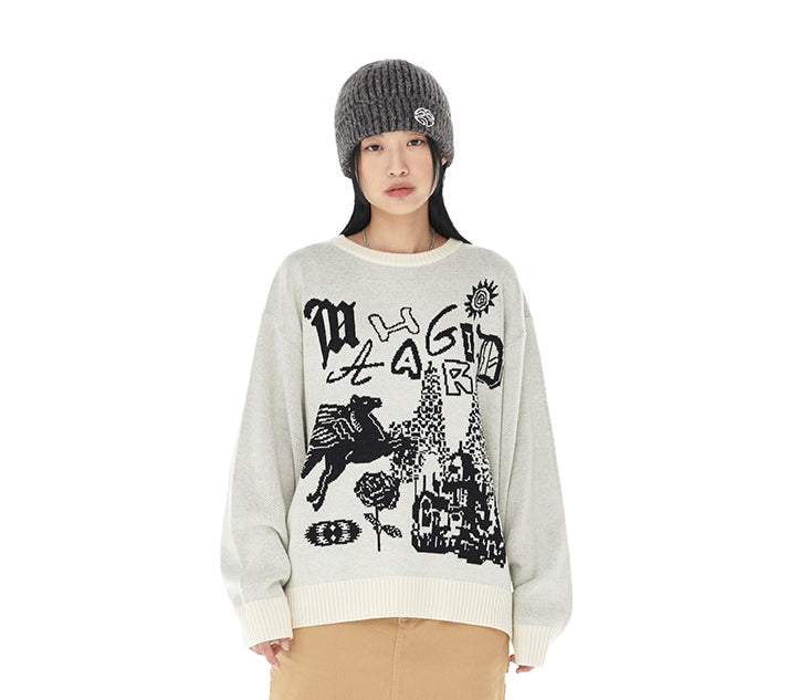さらに100円引き◆MAHAGRID◆FANTASIA KNIT SWEATER MUSINSA公式 | MAHAGRID FANTASIA KNIT SWEATER BLACK(MG2DFMK623A)