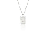 Volume Square Silver (W) Onyx Necklace