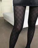 NAT Y2K Checkered See-Through Panty Stockings