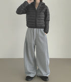 Winter Folding Pintuck Two-Way Wide Jogger Banding Brushed Pants