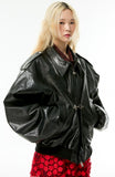 buckle leather jacket