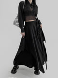 Poe wrap unbalanced long skirt