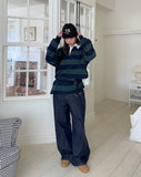 Piel Stripe Collar Tee